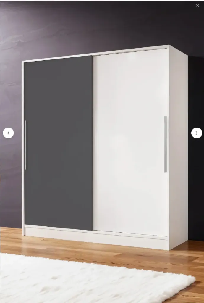 AE-4001 ZAMBAK SÜRGÜLÜ GARDROP BEYAZ/BEYAZ/ANTRASİT