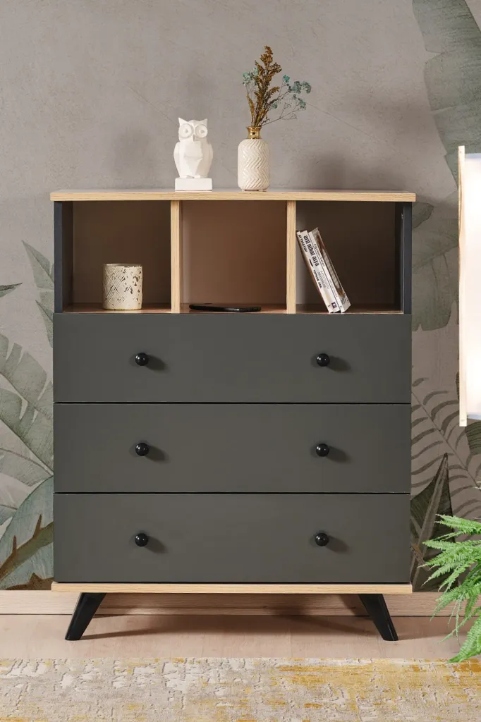 1046-BABİL 3 ÇEKMECELİ ŞİFONYER antrasit