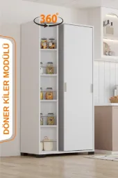 2073-Luna Dönerli̇ Ki̇Ler Dolap Beyaz