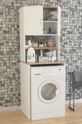 2042-Solo Maki̇Ne Dolabi Alt Üst Beyaz/Sonomo