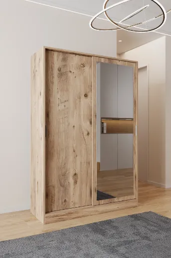 Aeka AE-3071 Patentli İdeal Aynalı Atlantik Çam Vestiyer Portmanto Ayakkabılık Raflı Askılıklı,