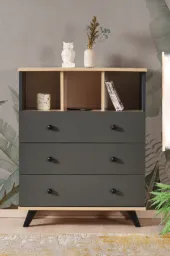 1046-Babi̇L 3 Çekmeceli̇ Şi̇Fonyer Antrasit