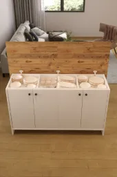 2080 Ayder Açilir Mutfak Adasi Beyaz-A.Çam