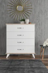 1047-Artemi̇S 4 Çekmeceli̇ Şi̇Fonyer (Beyaz/Sonomo)